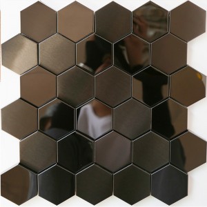 Czarne mozaiki 3D Heksagon Metalowa mozaika ze stali nierdzewnej Kuchnia Łazienka Backsplash Płytka